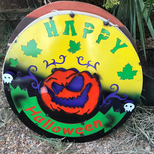 Halloween lg metal sign
