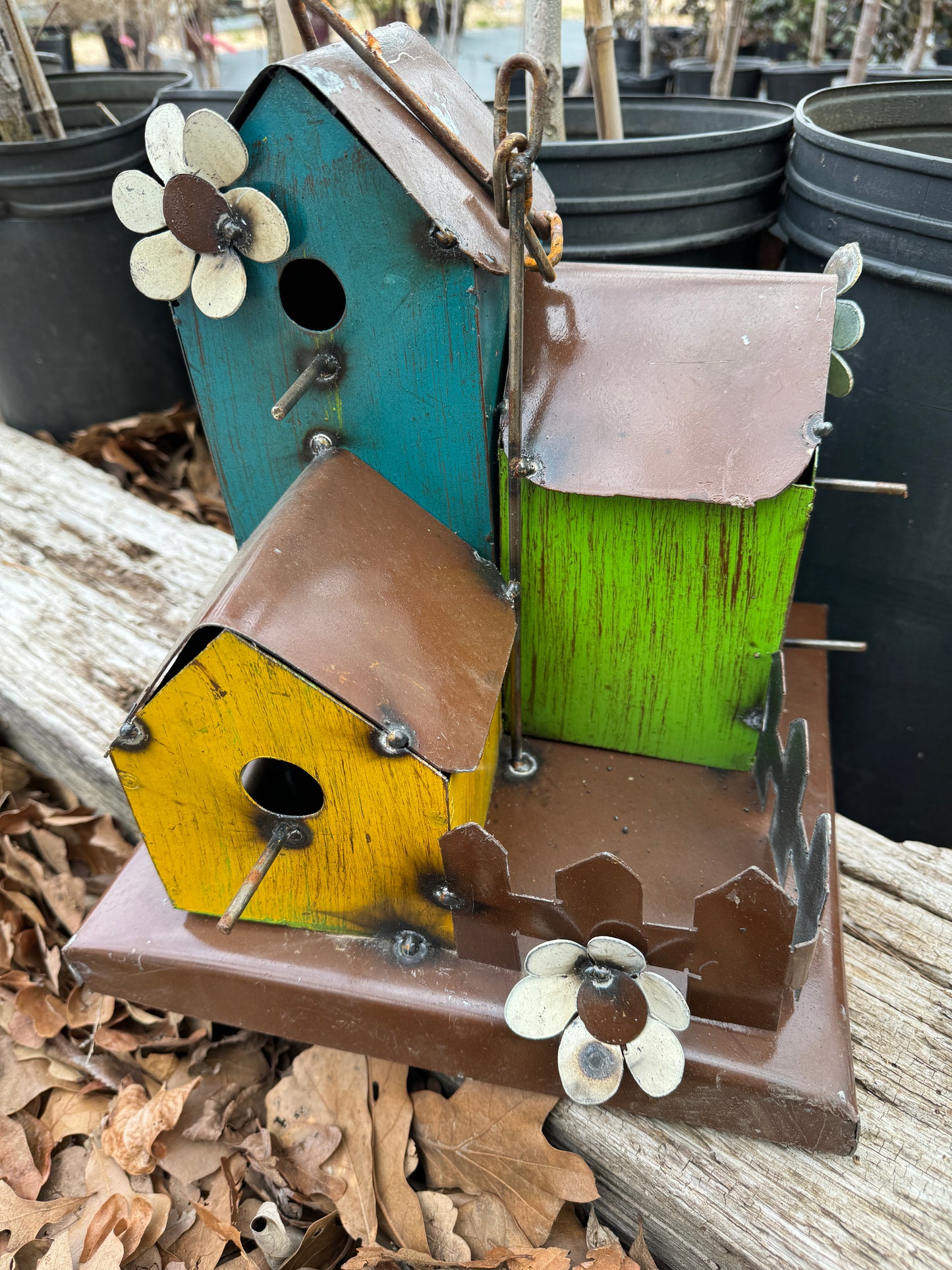 Triple Birdhouse metal