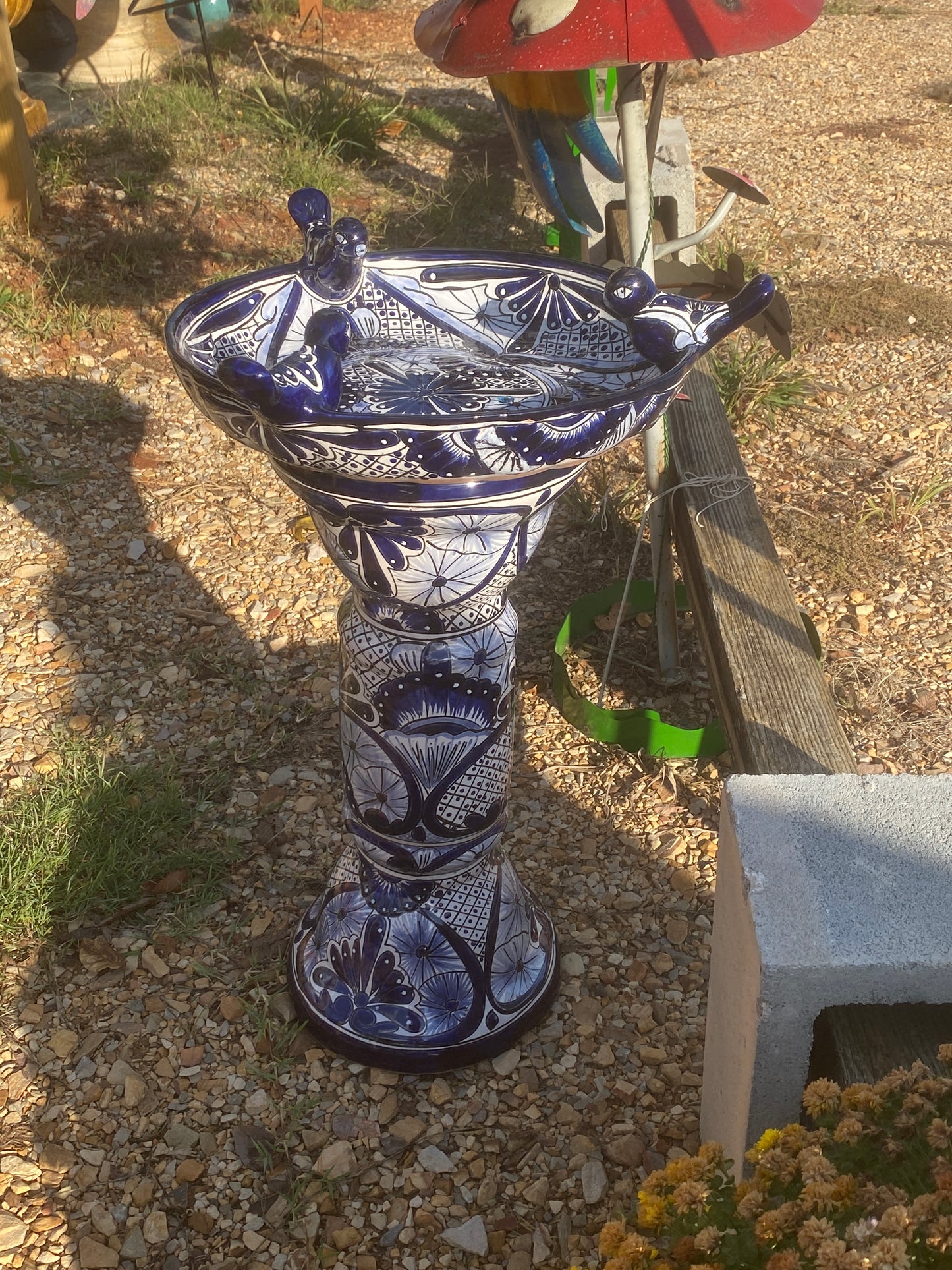Talavera Birdbath