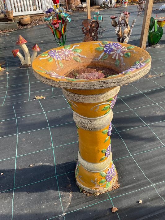 Painted Bird Bath