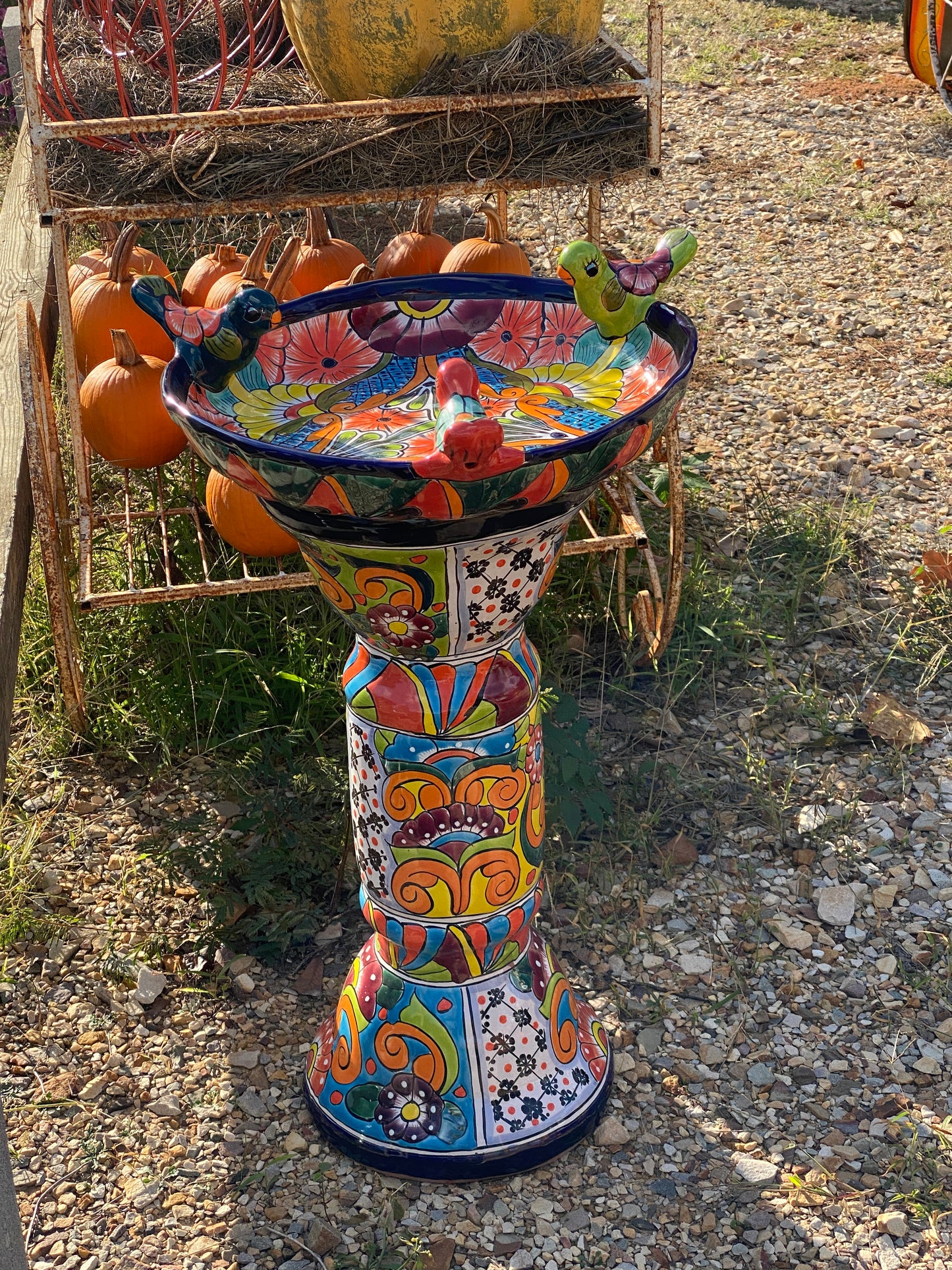 Talavera Birdbath
