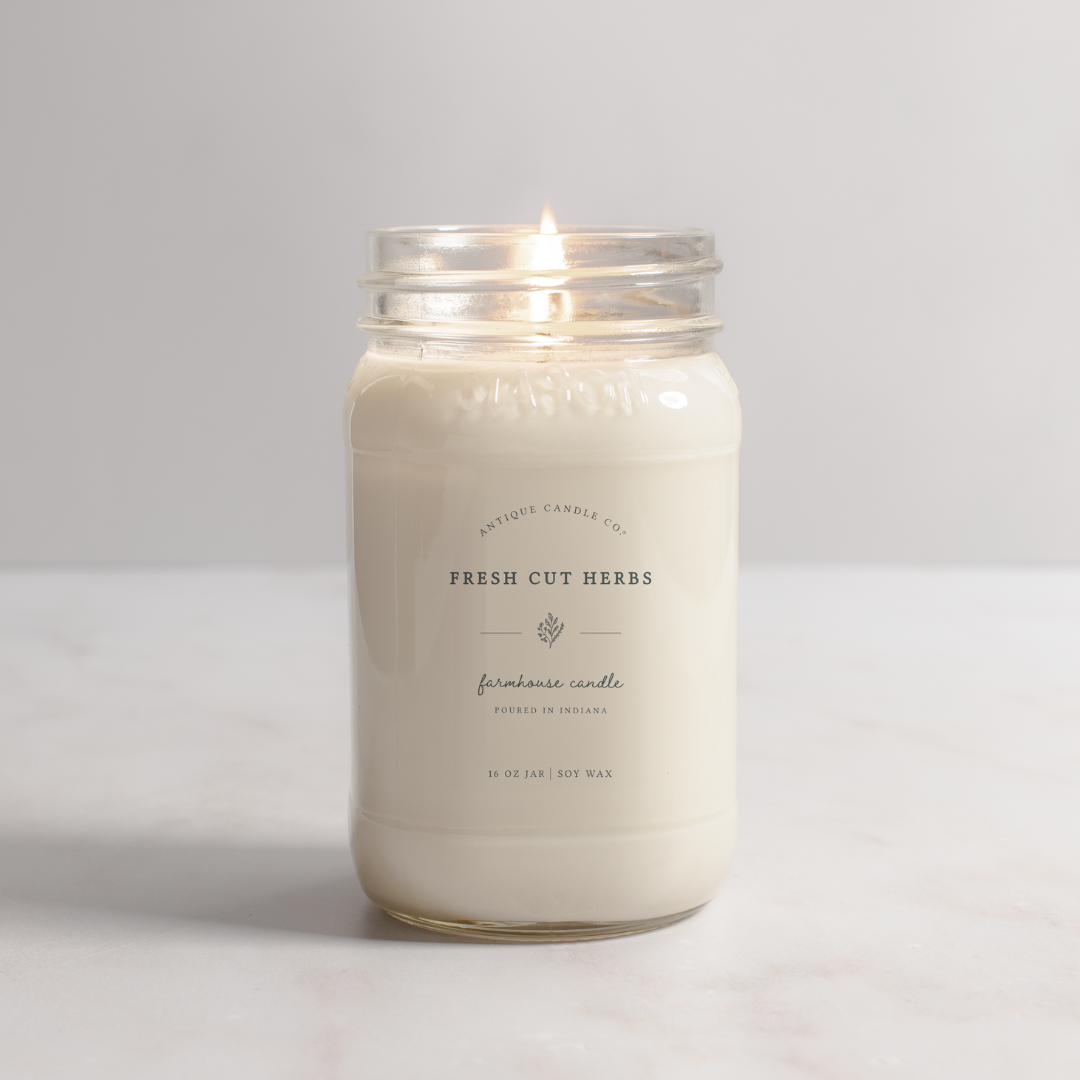 Fresh Cut Herbs - Soy Wax Mason Jar Candle