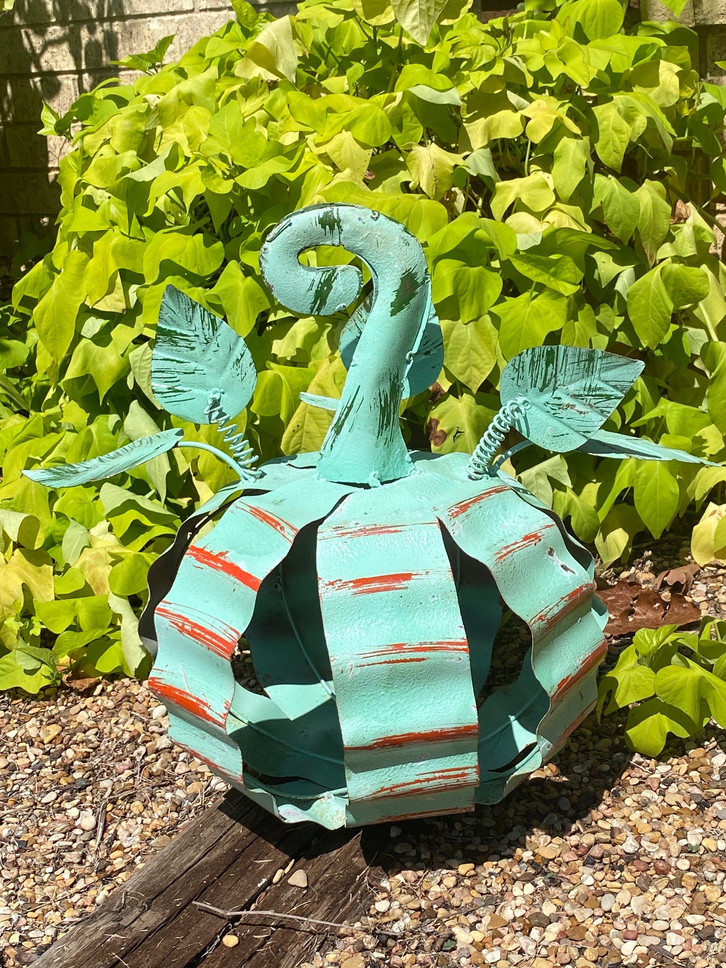 Medium turquoise and orange Pumpkin