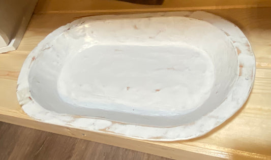 Lg white oval bowl