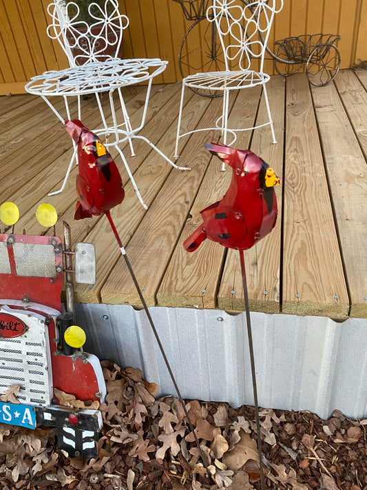 Cardinal on stick