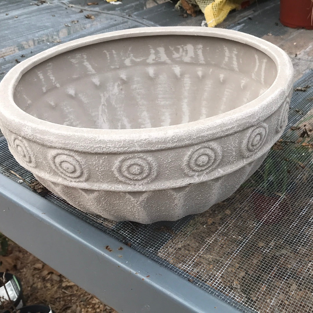 Clay terracotta bowl planter