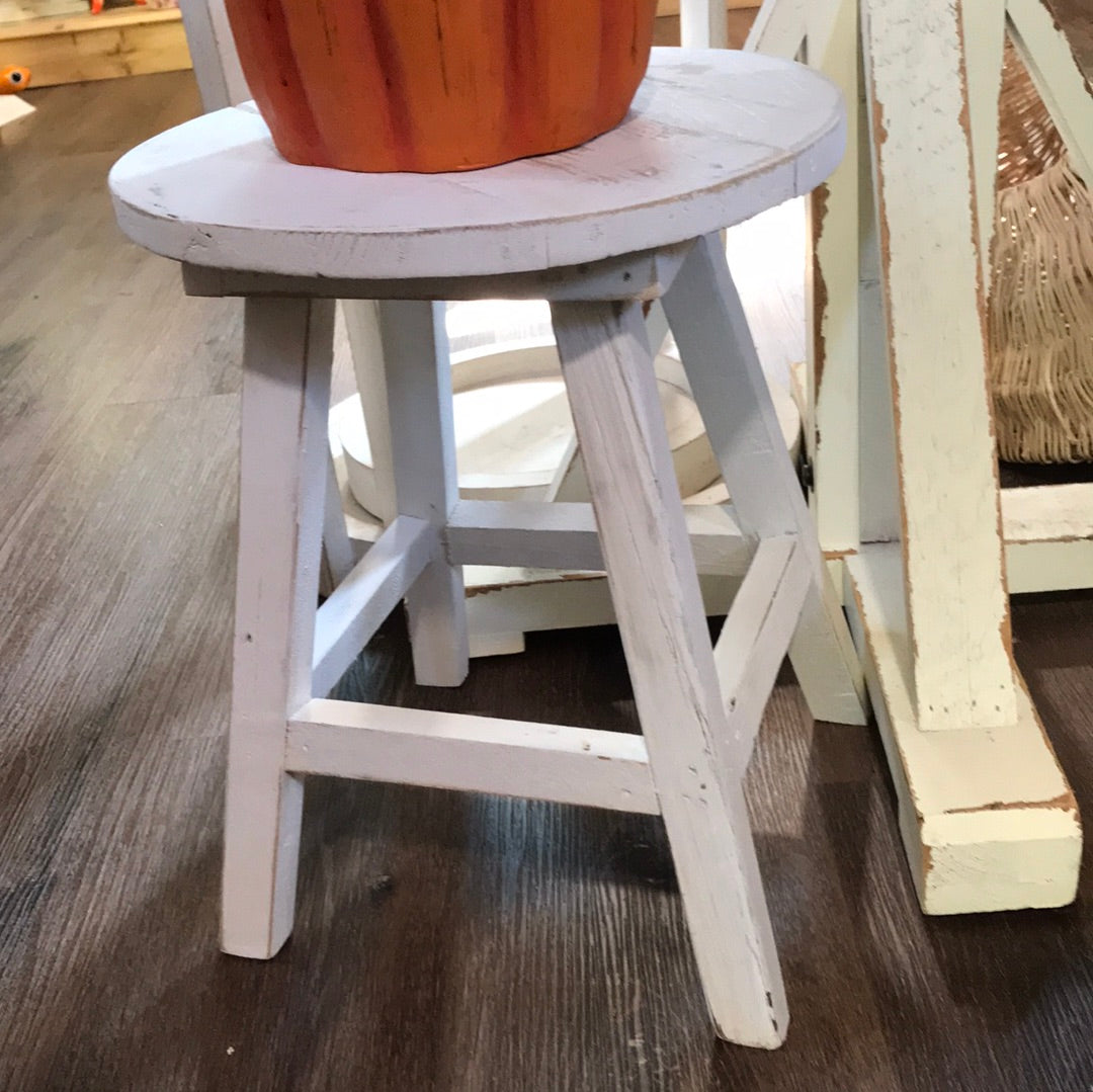 White wood stool