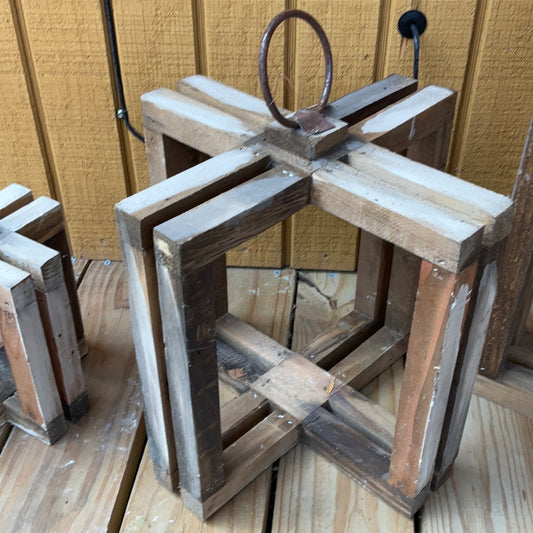 Wood box lantern medium