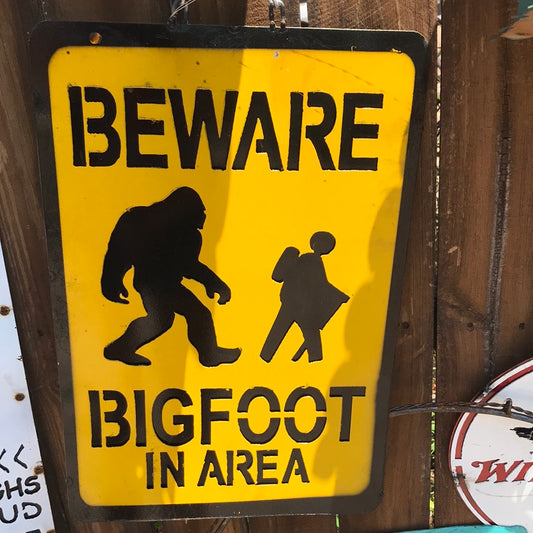 Beware of Bigfoot sign