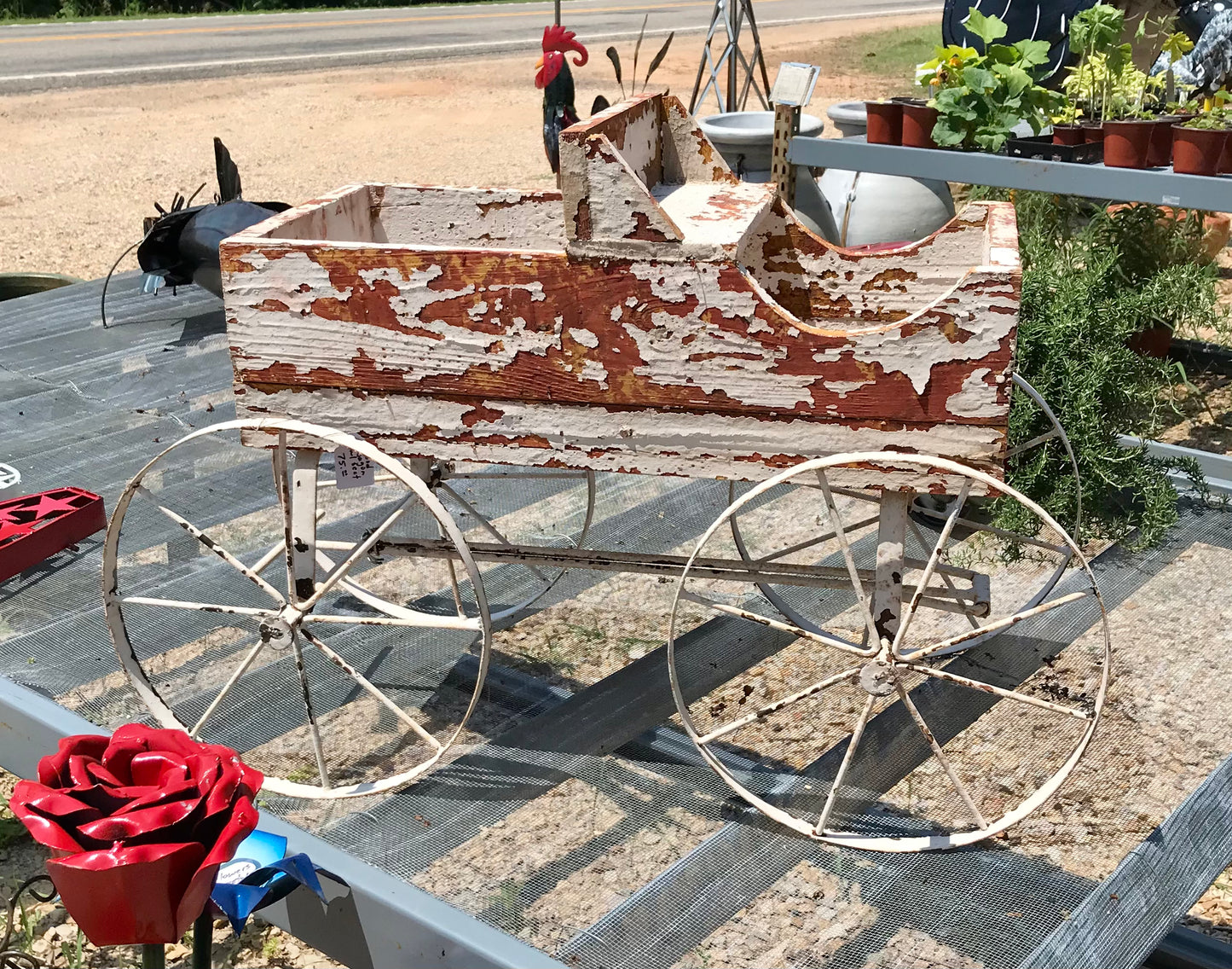 Wood wagon w/seat