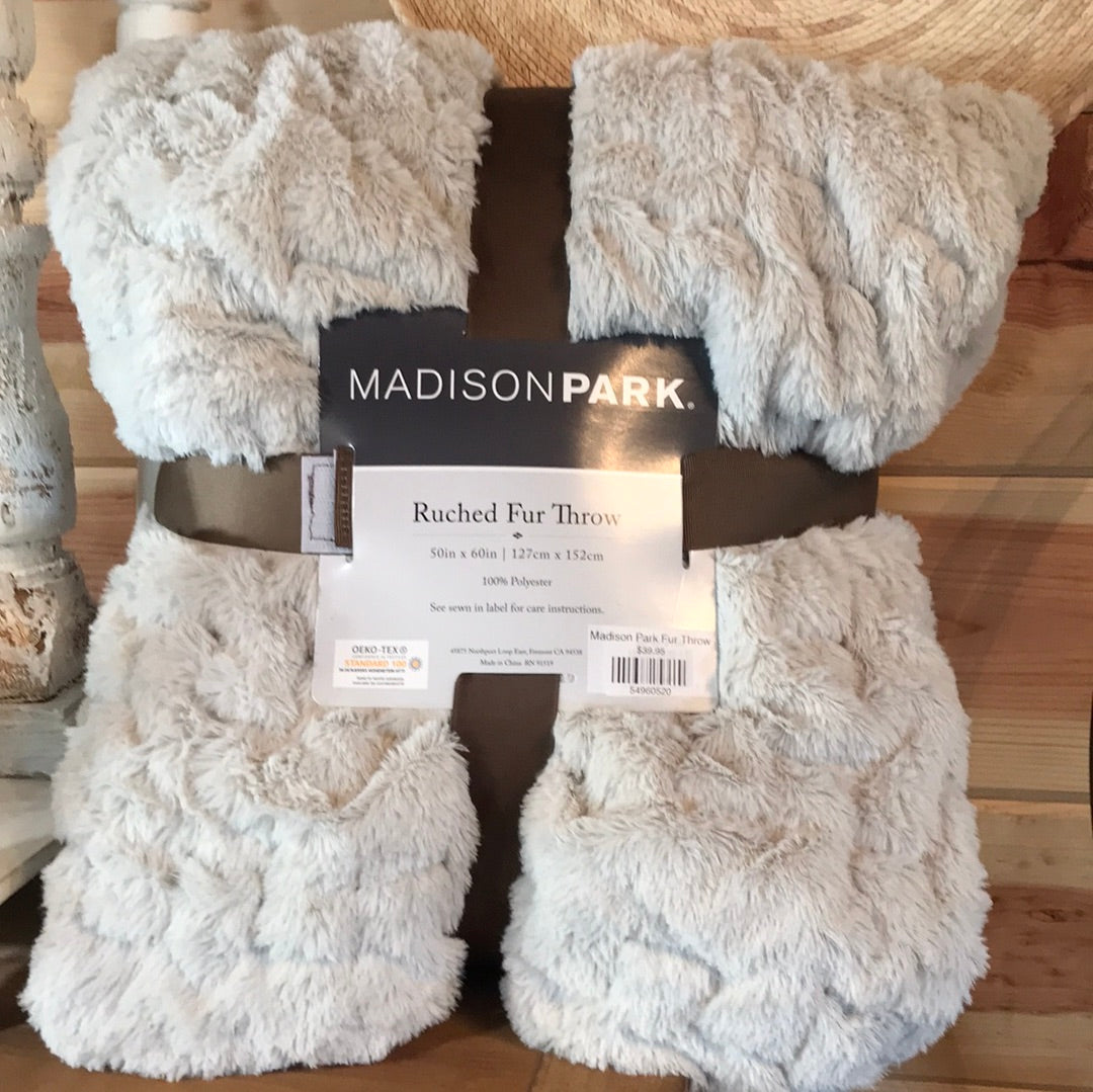 Madison Park Fur Throw