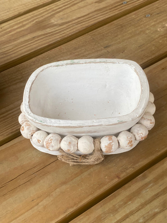 Oval Pot w/beads