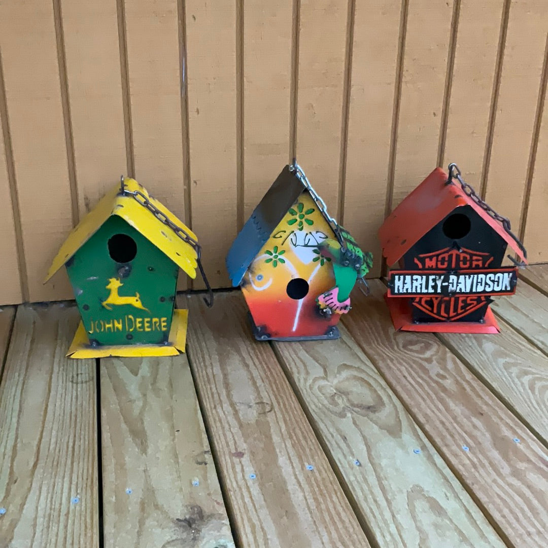 Small metal birdhouse