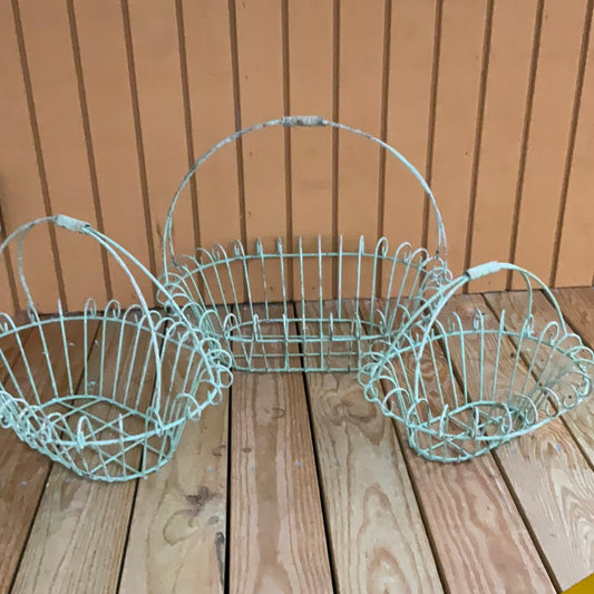 Green Oval Baskets