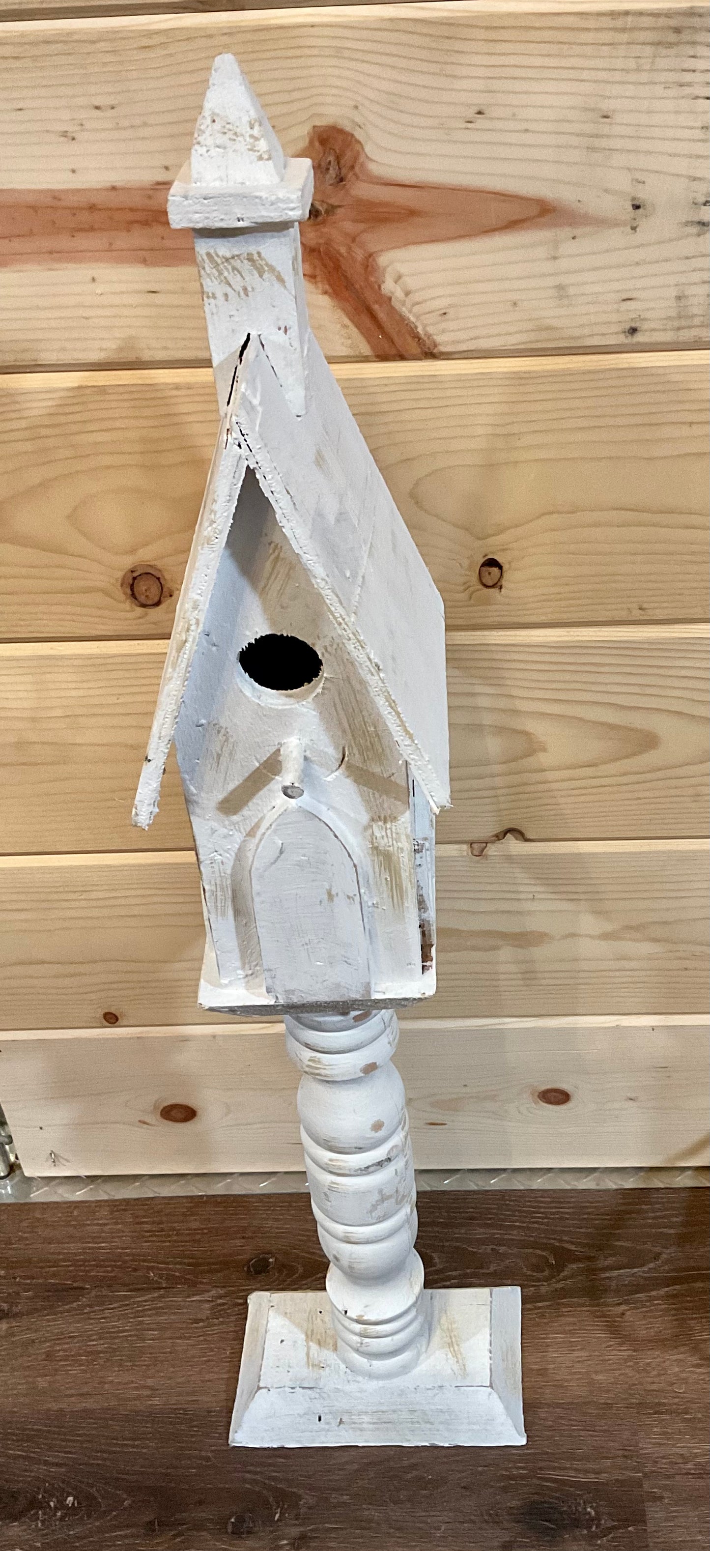 Wood Birdhouse on stand