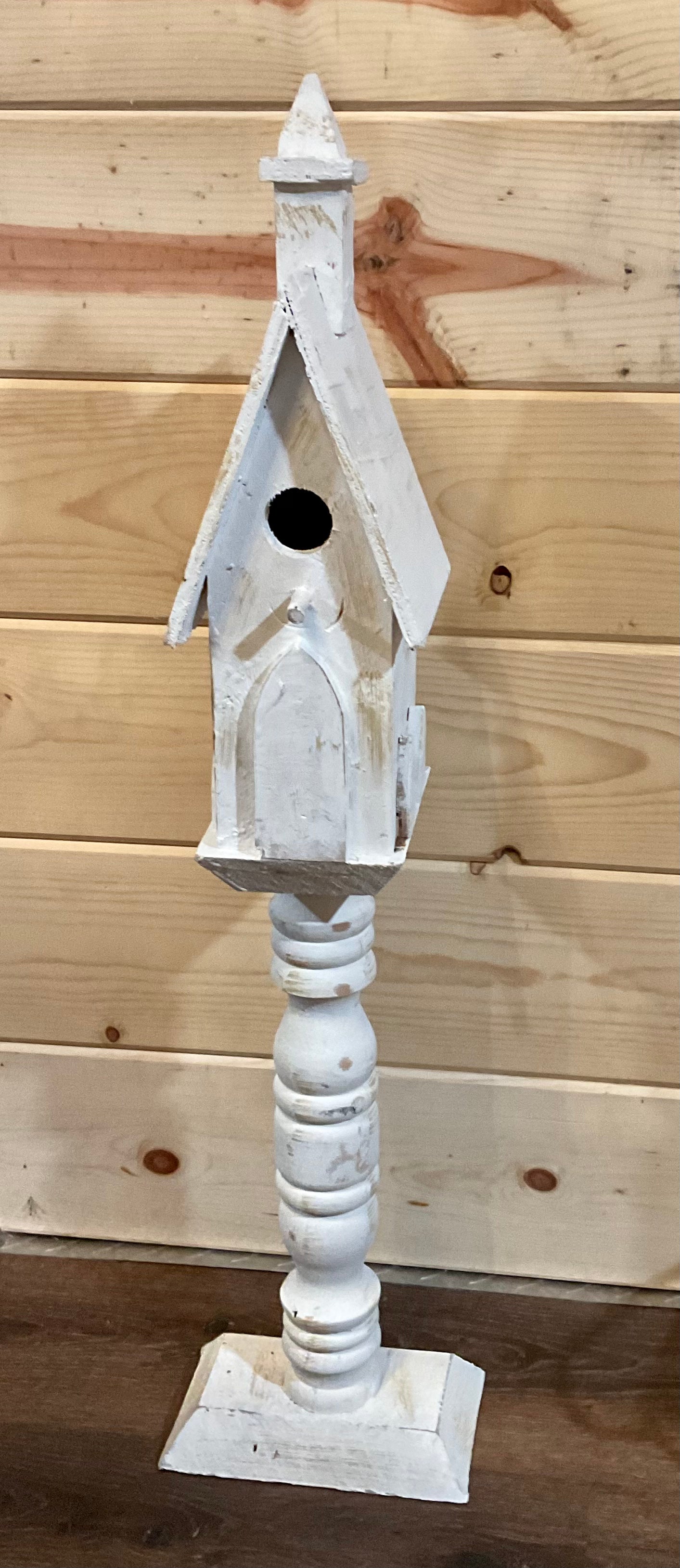 Wood Birdhouse on stand