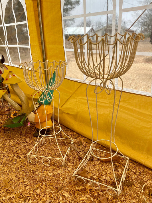 White standing planter