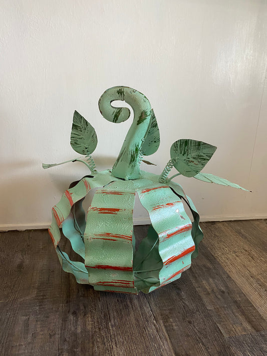 Medium turquoise and orange Pumpkin
