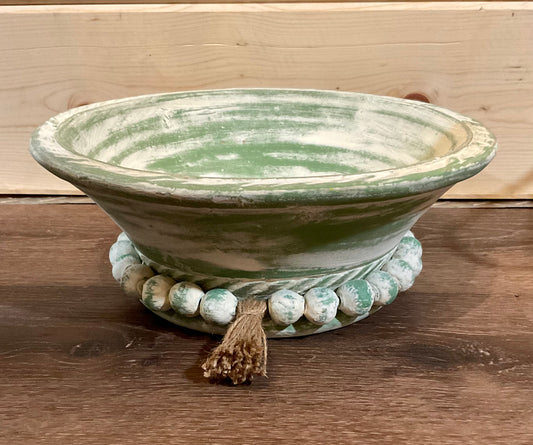 Clay Dish w/beads