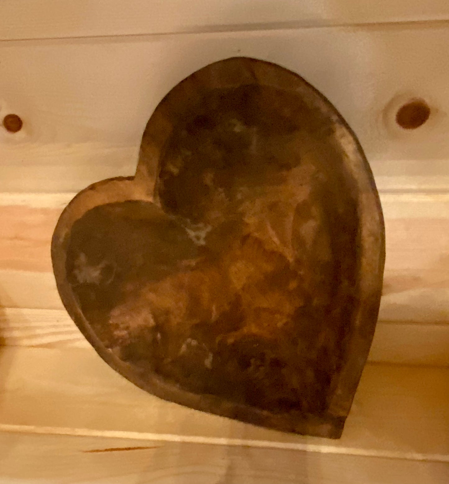 Wood heart bowl